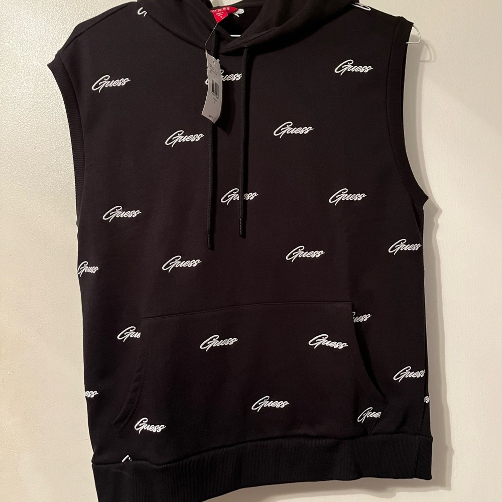 Guess Black Sleeveless Hoodie